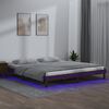 vidaXL Estructura de cama con LED madera maciza marr&oacute;n miel 160x200 cm