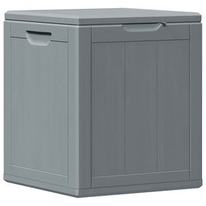 vidaXL Caja de almacenaje para jard&iacute;n 90L PP aspecto madera gris