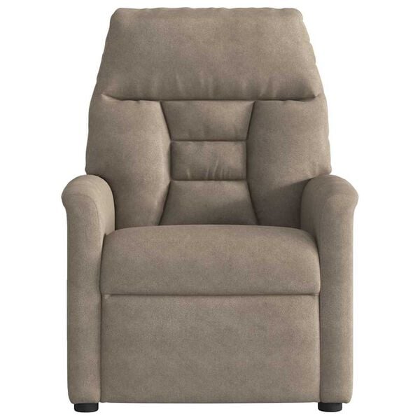 vidaXL Sillón reclinable de masaje tela de microfibra gris taupe