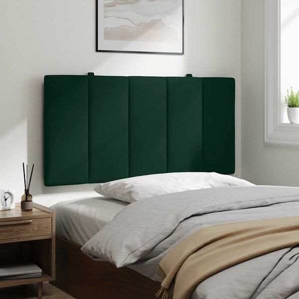 vidaXL Cabecero de cama acolchado Hanko terciopelo verde oscuro 100 cm
