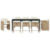 vidaXL Conjunto de Comedor de Jard&iacute;n 9 pcs Beige rat&aacute;n sint&eacute;tico