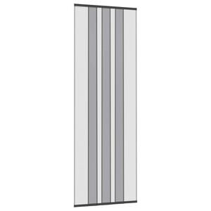 vidaXL Pantalla de puerta contra insectos con cortina de malla Negro