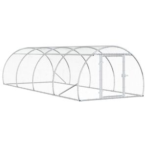 vidaXL Gallinero Plateado 400 x 150 x 100 cm Acero Galvanizado