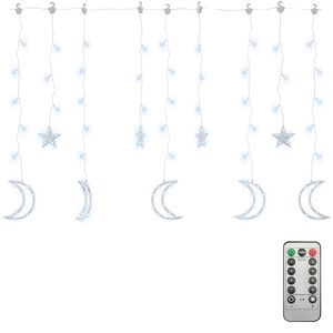vidaXL Luces estrella y luna 138 LEDs blanco fr&iacute;o con control remoto