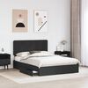 vidaXL Cama con almacenamiento Negro 140 x 190 cm Madera de ingenier&iacute;a