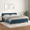 vidaXL Cama box spring con colch&oacute;n terciopelo azul oscuro 180x200 cm