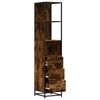 vidaXL Armario ba&ntilde;o madera contrachapada roble ahumado 35x37,5x166 cm