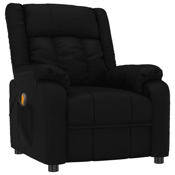 vidaXL Sillón de masaje de cuero sintético negro