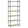 vidaXL Librer&iacute;a 6 estantes madera ingenier&iacute;a roble Sonoma 80x30x188 cm