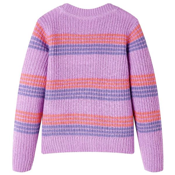 Jersey de punto infantil con rayas color lila y rosa 140