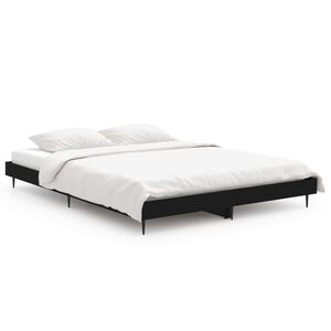 vidaXL Estructura de cama madera de ingenier&iacute;a negra 140x190 cm