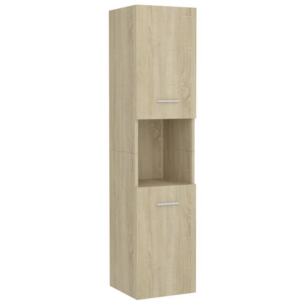 vidaXL Armario de ba&ntilde;o madera contrachapada roble Sonoma 30x30x130 cm