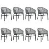 vidaXL Juego de comedor de jard&iacute;n 9 piezas rat&aacute;n sint&eacute;tico gris