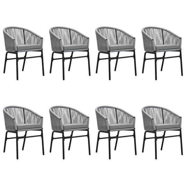 vidaXL Juego de comedor de jard&iacute;n 9 piezas rat&aacute;n sint&eacute;tico gris