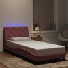 vidaXL Estructura de cama con LED sin colch&oacute;n terciopelo rosa 90x200 cm