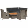 vidaXL Set de muebles de jard&iacute;n 6 pzas y cojines rat&aacute;n sint&eacute;tico gris