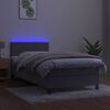 vidaXL Cama box spring colch&oacute;n y LED terciopelo gris claro 100x200 cm