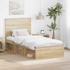 vidaXL Estructura de cama con cabecera Roble Sonoma 90 x 190 cm