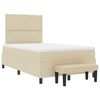 vidaXL Cama tipo Box Spring con colch&oacute;n Crema 120 x 190 cm tela