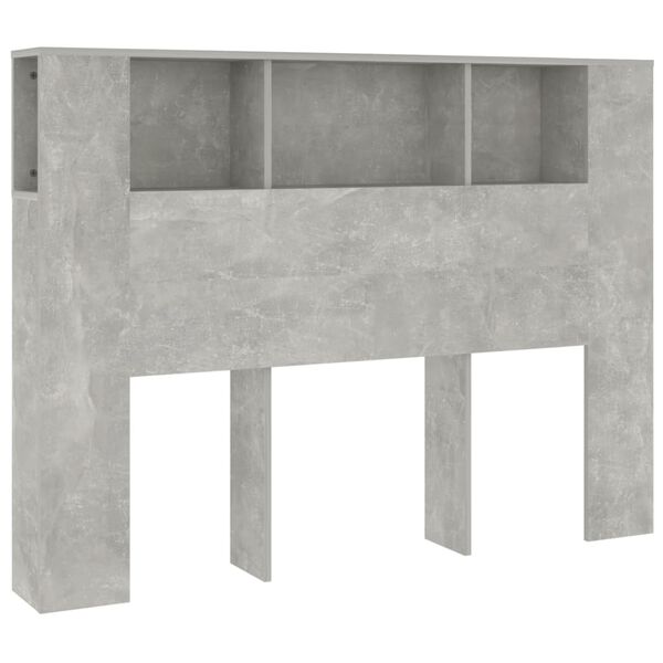 vidaXL Mueble cabecero gris hormig&oacute;n 140x18,5x104,5 cm