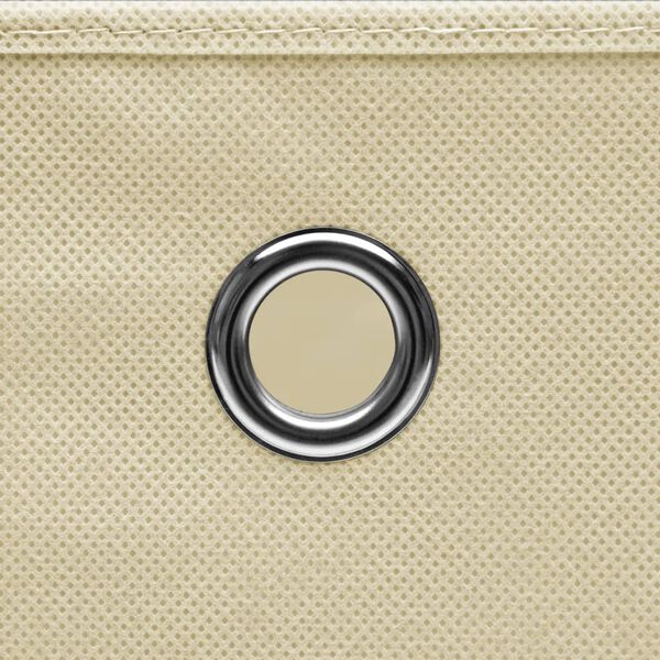 vidaXL Cajas de almacenaje 10 uds tela no tejida crema 28x28x28 cm