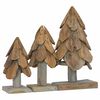 vidaXL &Aacute;rbol de Navidad 3 uds. Marr&oacute;n 40 cm Madera de teca maciza