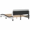 vidaXL Estructura de cama Dover cuero sint&eacute;tico blanco negro 140x190 cm