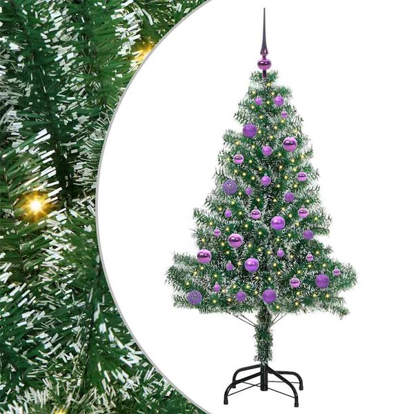 vidaXL &Aacute;rbol de Navidad Artificial Nevado con Luz LED Verde y 150 cm