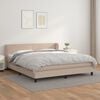 vidaXL Cama box spring con colch&oacute;n cuero sint&eacute;tico capuchino 180x200cm