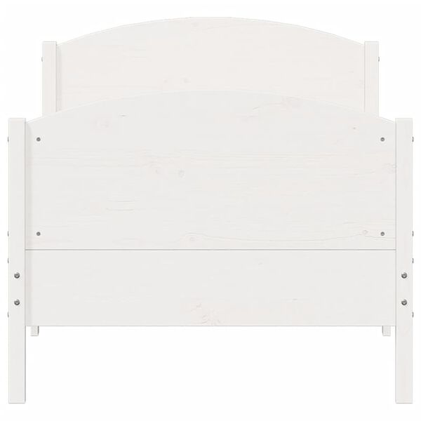 vidaXL Estructura de cama sin colch&oacute;n madera maciza blanca 75x190 cm