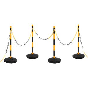 vidaXL Juego de barrera con postes y cadena pl&aacute;stico 10 m