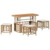 vidaXL Conjunto de Comedor de Jard&iacute;n con coj&iacute;n 4 pcs Natural y