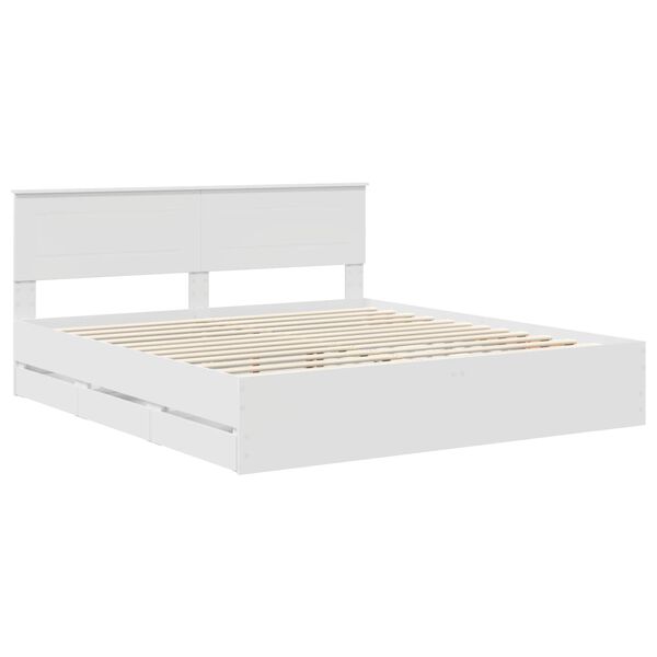 vidaXL Estructura de cama con caj&oacute;n 200 x 200 cm Madera Ingenieril