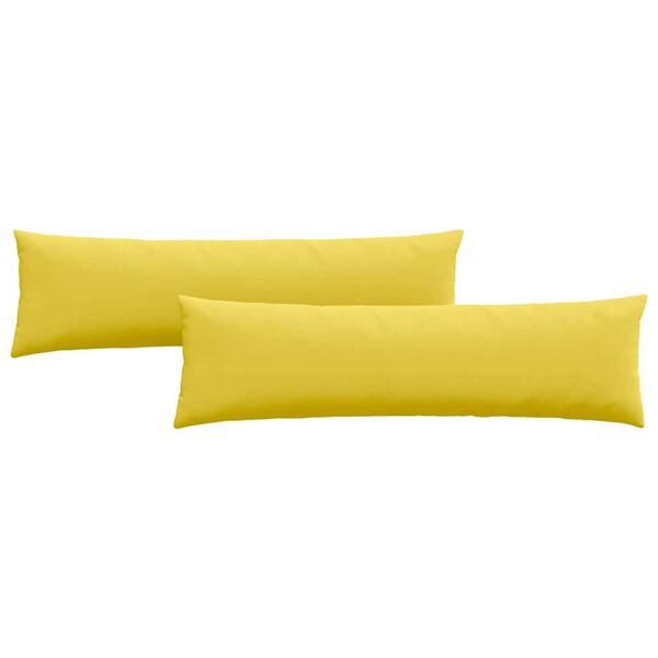 vidaXL Cojines de sof&aacute; 2 pcs Amarillo Claro 145 x 40 cm tela