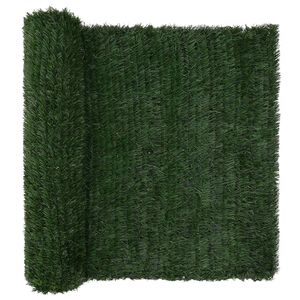 vidaXL Cerca Artificial Verde oscuro 1,5 x 3 m PVC y Acero