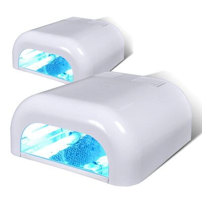 Set de 2 Lámparas UV, secador de uñas Gel, 36W con bombillas incluidas