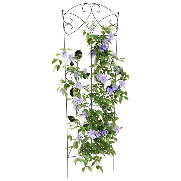 vidaXL Valla de Jard&iacute;n 3 pcs Negro 112 x 40 cm Acero