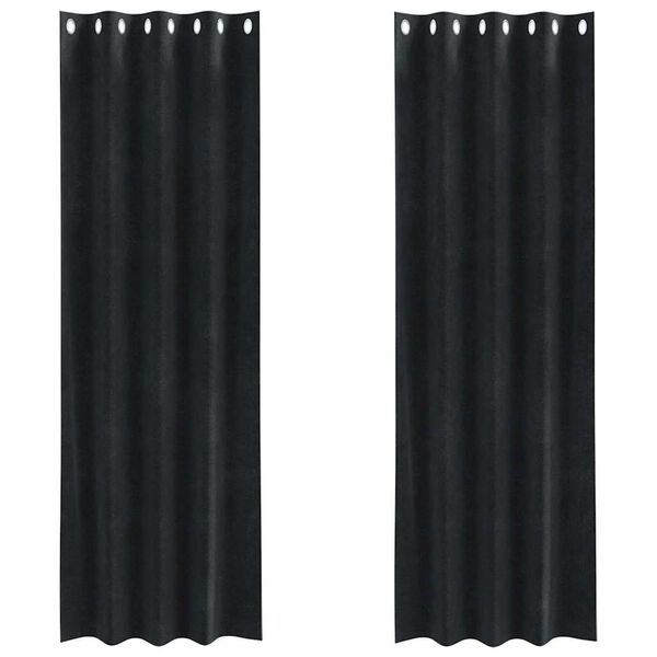 vidaXL Cortinas opacas 2 pcs Negro 140 x 260 cm Terciopelo