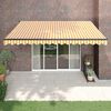 vidaXL Toldo retr&aacute;ctil aluminio y tela amarillo y blanco 4x3 m