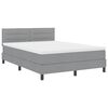 vidaXL Cama box spring con colch&oacute;n Gris Claro 140 x 200 cm tela