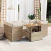 vidaXL Set sof&aacute;s de jard&iacute;n 7 piezas y cojines rat&aacute;n sint&eacute;tico beige