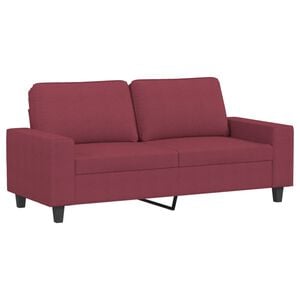 vidaXL Sof&aacute; de 2 plazas de tela rojo tinto 140 cm