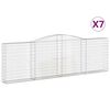 vidaXL Cestas de gaviones 7 uds forma de arco hierro 400x30x120/140 cm