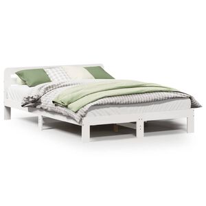 vidaXL Estructura de cama sin colch&oacute;n madera de pino blanca 140x190 cm