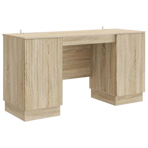 vidaXL Escritorio Roble Sonoma 142,5 x 50 x 75 cm Madera de Ingenier&iacute;a