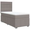 vidaXL Cama box spring con colch&oacute;n tela gris taupe 90x190 cm