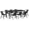 vidaXL Conjunto de Comedor de Jard&iacute;n 9 pcs Negro