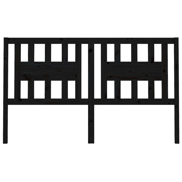 vidaXL Cabecero madera maciza de pino negro 186x4x100 cm