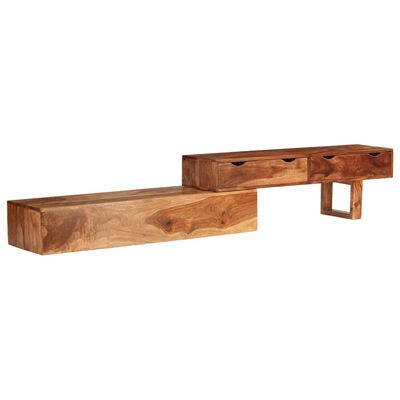 vidaXL Mueble para TV madera maciza de sheesham marrón 200x30x35 cm