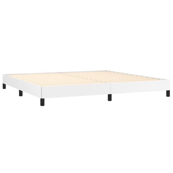 vidaXL Estructura de cama sin colchón cuero sintético blanco 200x200cm